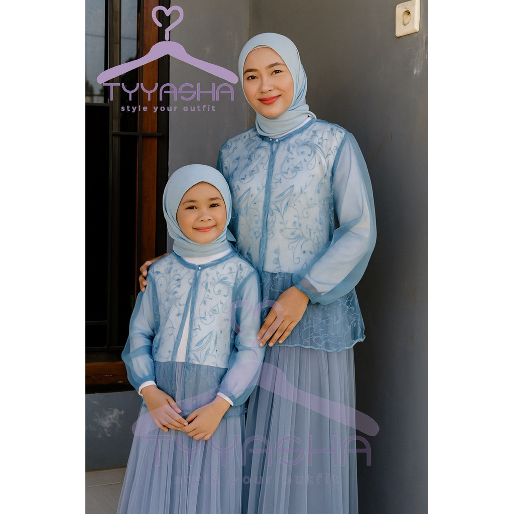 Adara Outer by tyyasha // Outer Organza variasi brokat untuk ibu dan anak mewah elegan
