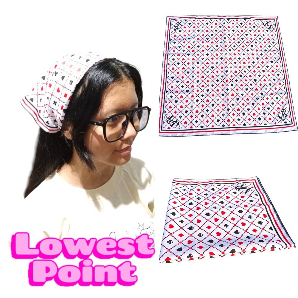 LP - VIRAL Bandana Scarf Slayer Printing band skena Bando Gelang Motif Katalog bandana putih