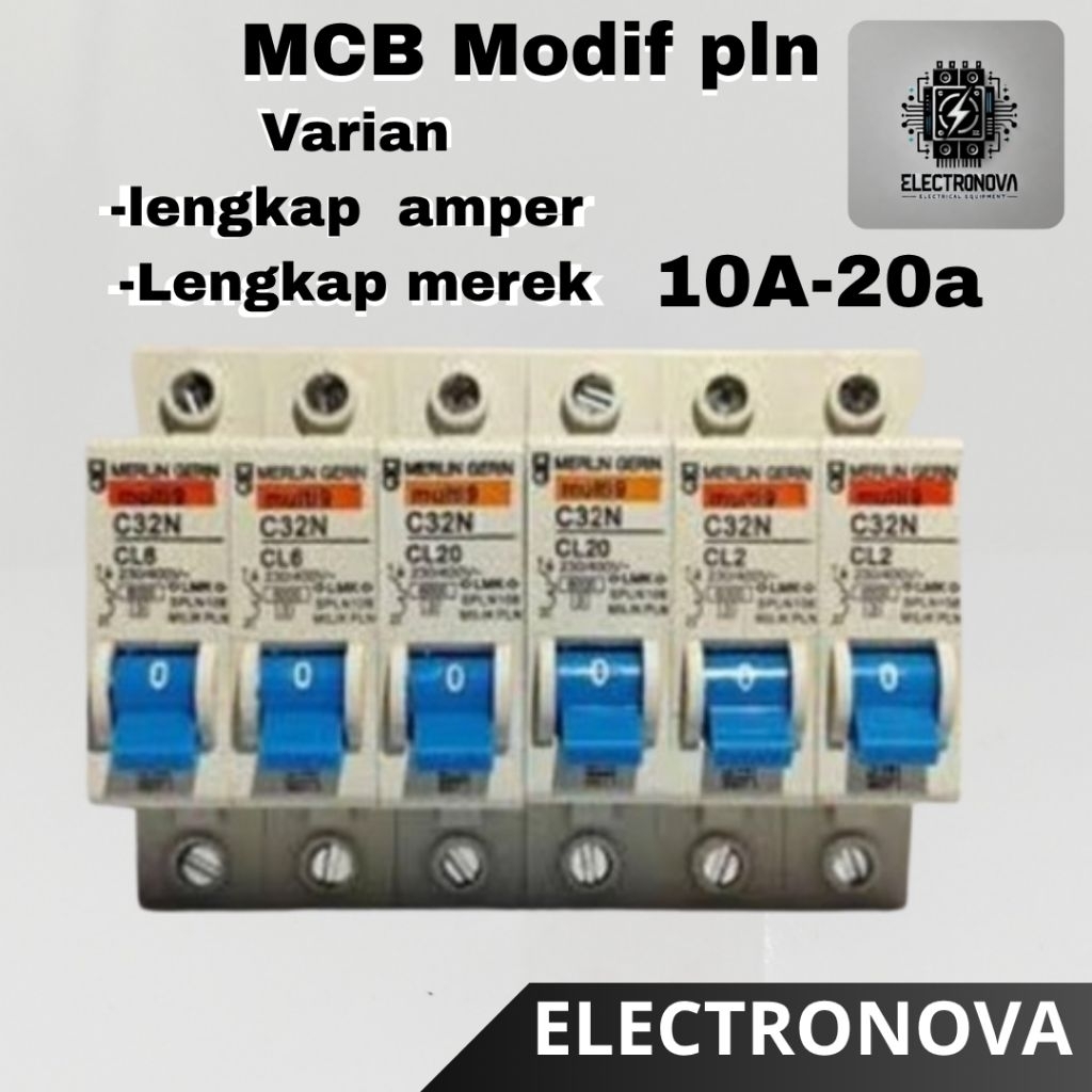 mcb modifikasi anti jeglek/trip lengkap merek 10a-50a