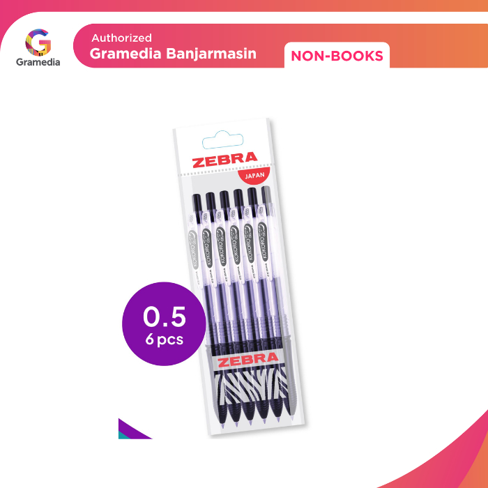 

Gramedia Banjarmasin - Zebra - Pulpen Gel Kokoro Warna Hitam Isi 6