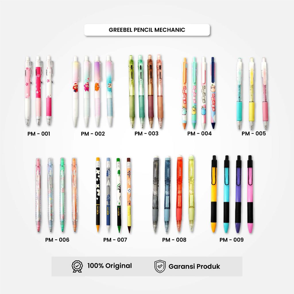 

GREEBEL Mechanical Pencil Pensil Mekanik Dengan Klip dan Penghapus