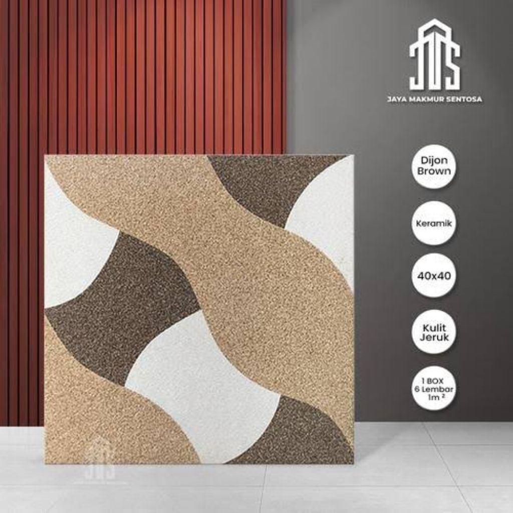 Promo Keramik Kasar Untuk Teras Atau Garasi Dijon Brown 40x40 di Jaya Makmur Keramik_new