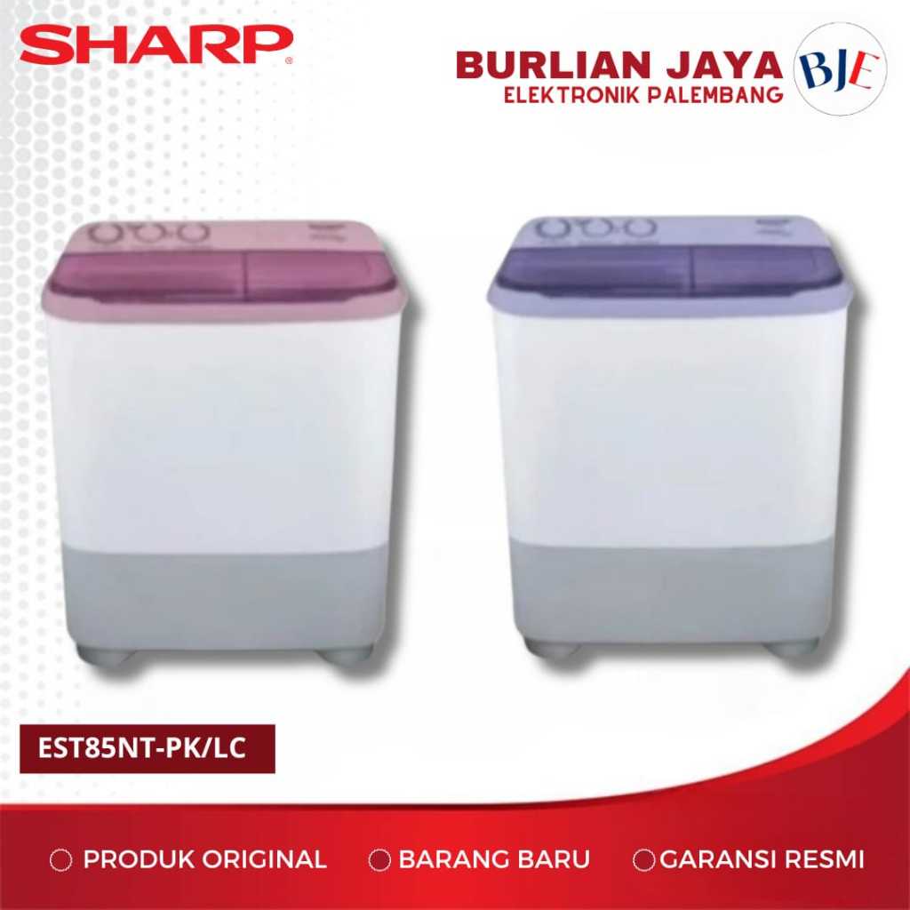 MESIN CUCI 2 TABUNG SHARP EST85NT-PK/LC MESIN CUCI SHARP 2 TABUNG 8KG PALEMBANG