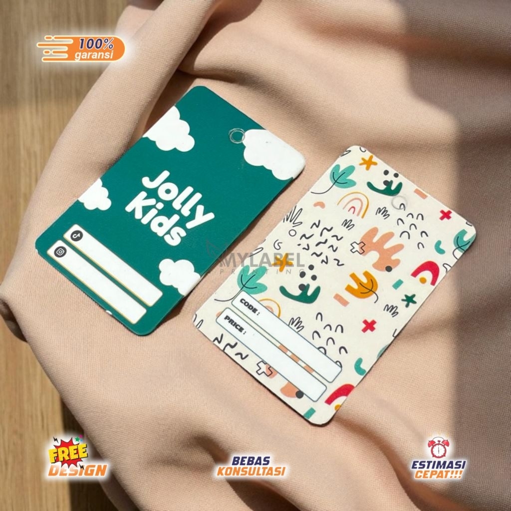 

100 PCS hang tag baju / hang tag custom / hang tag label