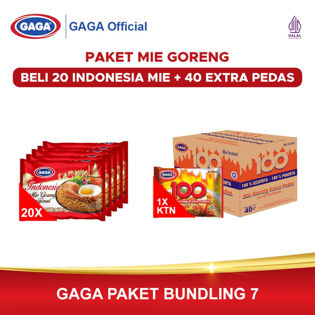 

PAKET MIE GORENG Original 20 pcs + 100 Extra Pedas 1 KTN (GG184)