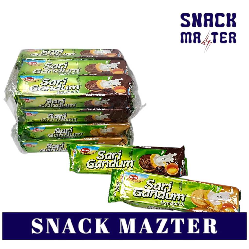 

Roma Sandwich Sari Gandum Regular BAG - Netto 108 gr x 6 pack