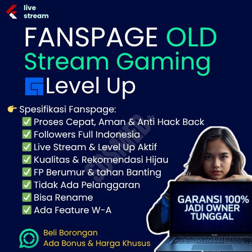 Fanspage Gaming Facebook Level UP Premium dan Fanspage Old Live Streaming Gaming Followers Real Indo
