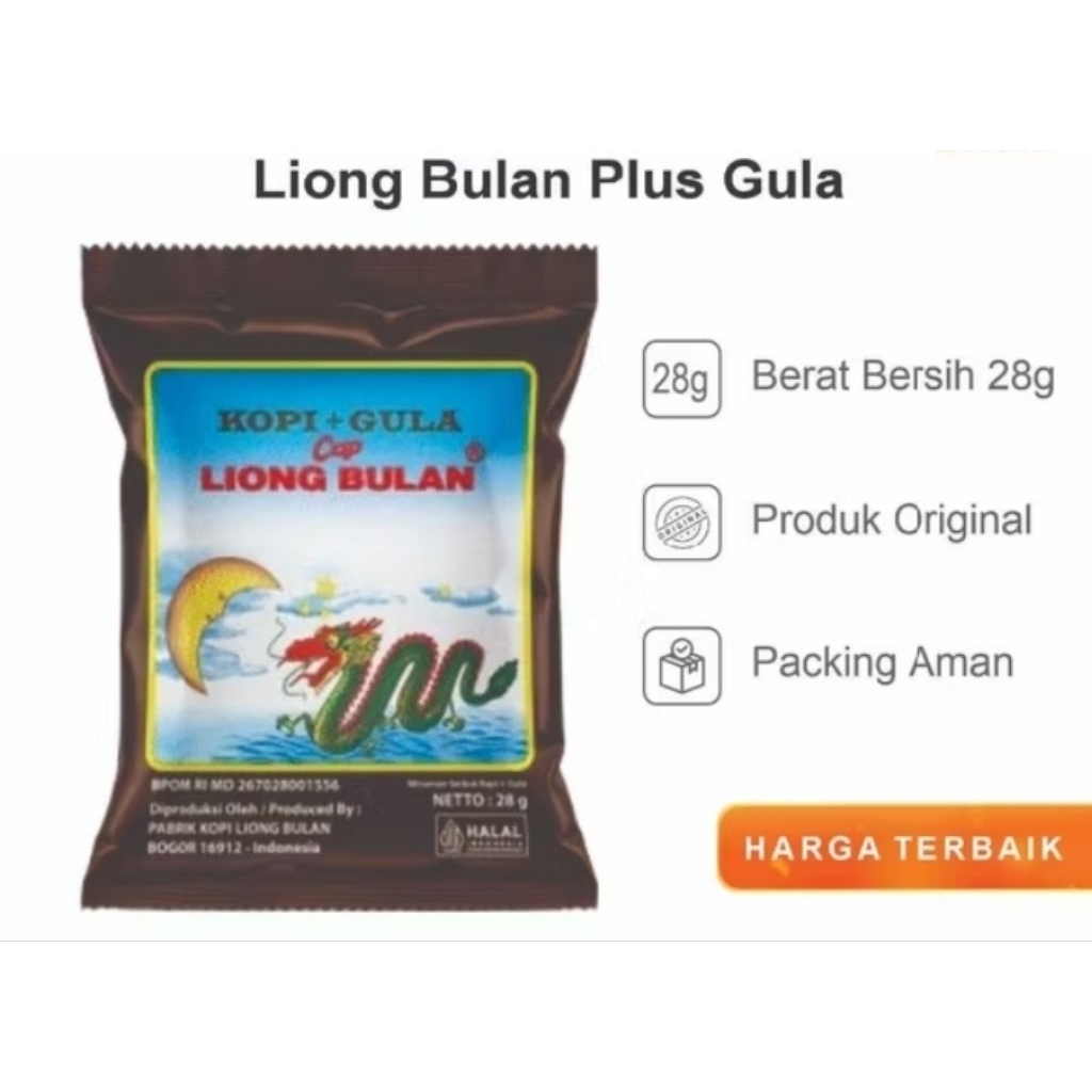 

kopi liong bulan plus gula isi 10 scahet
