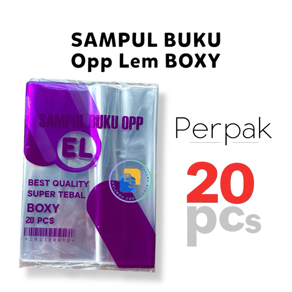 

20 Lembar- Sampul Buku EL OPP Lem BOXY Super Tebal