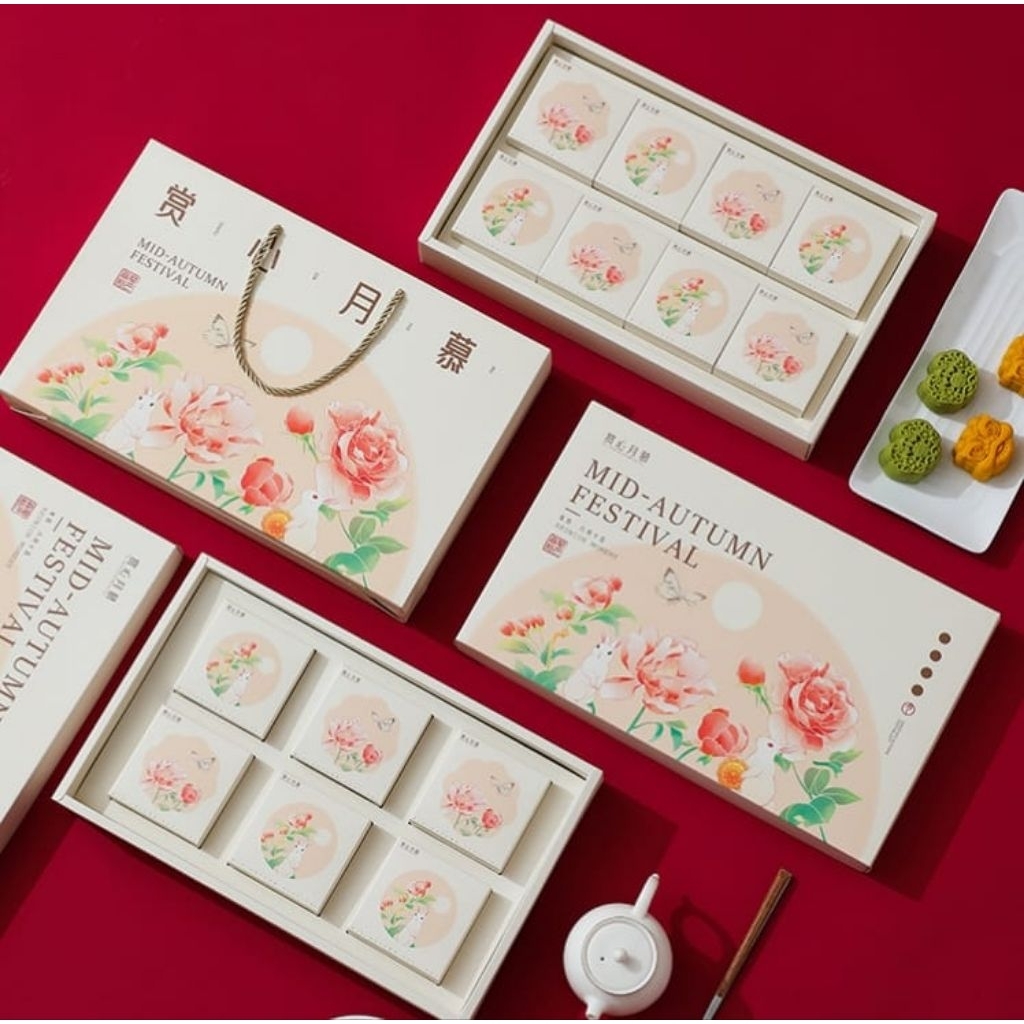 

(KK105-106) Kotak Mooncake/Kue Bulan Sekat 6 dan 8 Dengan Paperbag