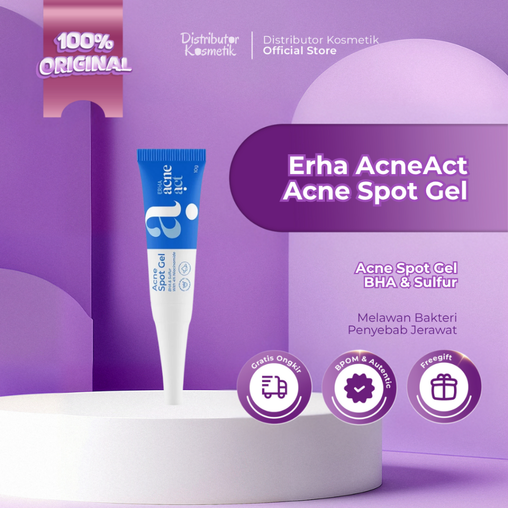 [ AGEN RESMI ] ERHA Acneact Acne Spot Gel BHA & Sulfur 10g - Erha Skincare Obat Totol Jerawat Mereda