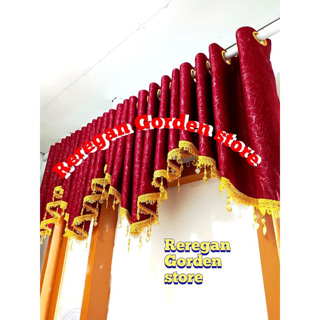 gorden poni/poni gorden saja tirai poni gorden atas pintu sekatan ruang tamu poni gorden custom poni