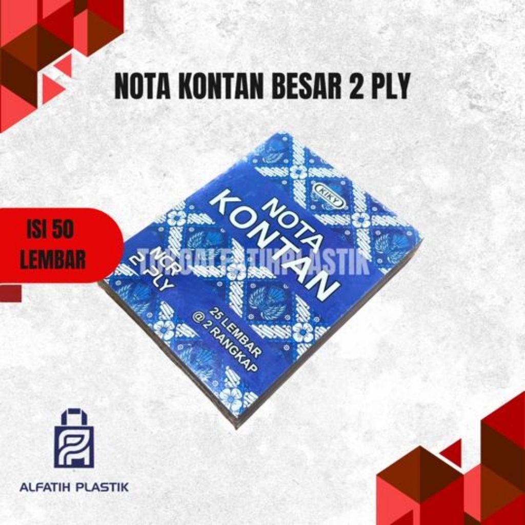 

buku nota kontan kecil dan besar 1ply dan 2ply merk Kiky isi 50 lembar