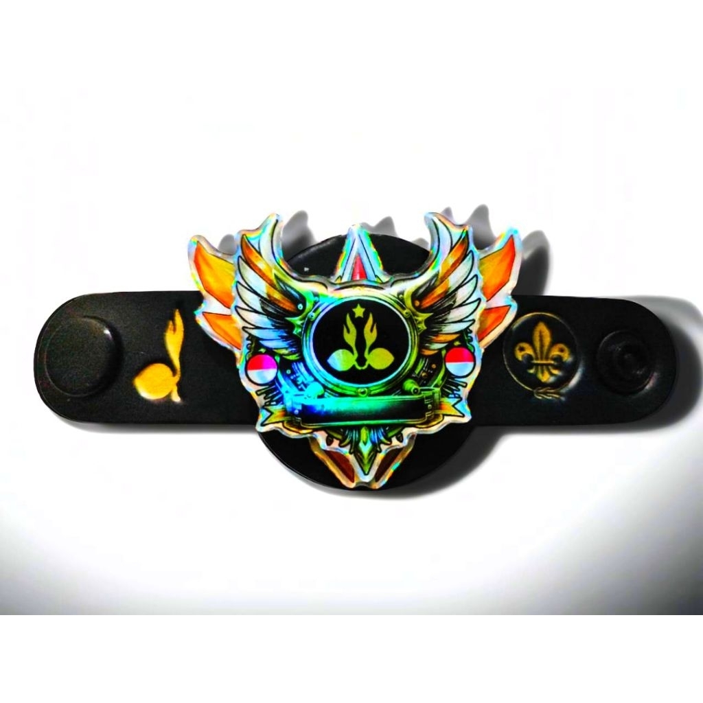 

Ring kacu Pramuka Double Akrilik Hologram rainbow Bisa ukir nama suka-suka nama sendiri maupun Regu bahan premium berkualitas