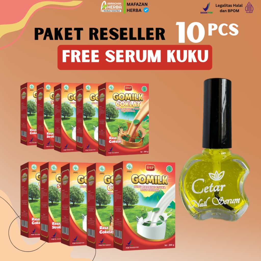 

[PAKET RESELLER 10 BOX] [GRATIS HADIAH] [EXPIRED LAMA] Susu Kambing GOMILK 200 gr GARANSI Produk Original