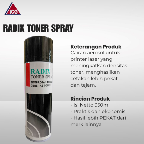 RADIX TONER SPRAY SEMPROTAN PENINGKAT DENSITAS FILM SABLON / RADIX