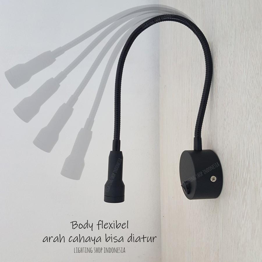 Lampu Baca Tempel Fleksibel Dinding Lampu Tidur Tempel Lampu Belajar Tempel