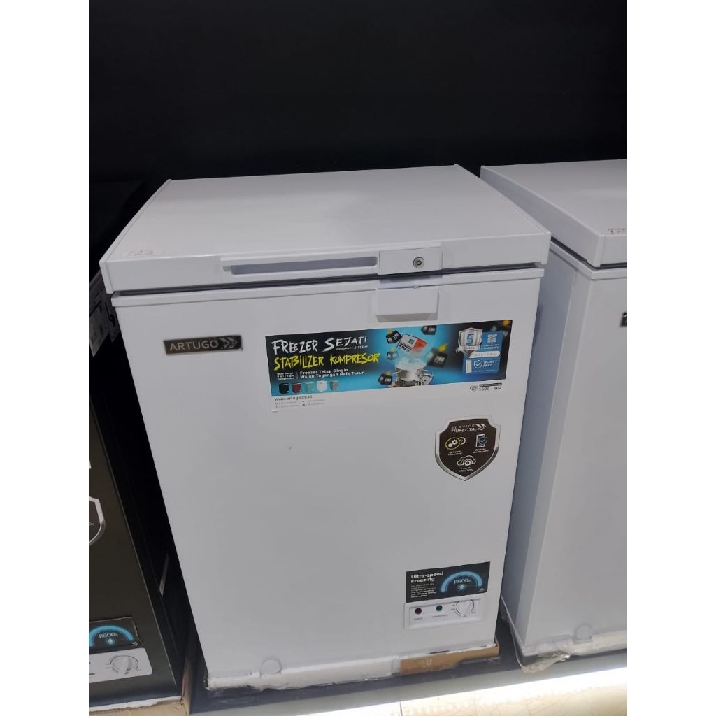 Chest Freezer ARTUGO 100L CF 131 CG Dalam Alumuniuml