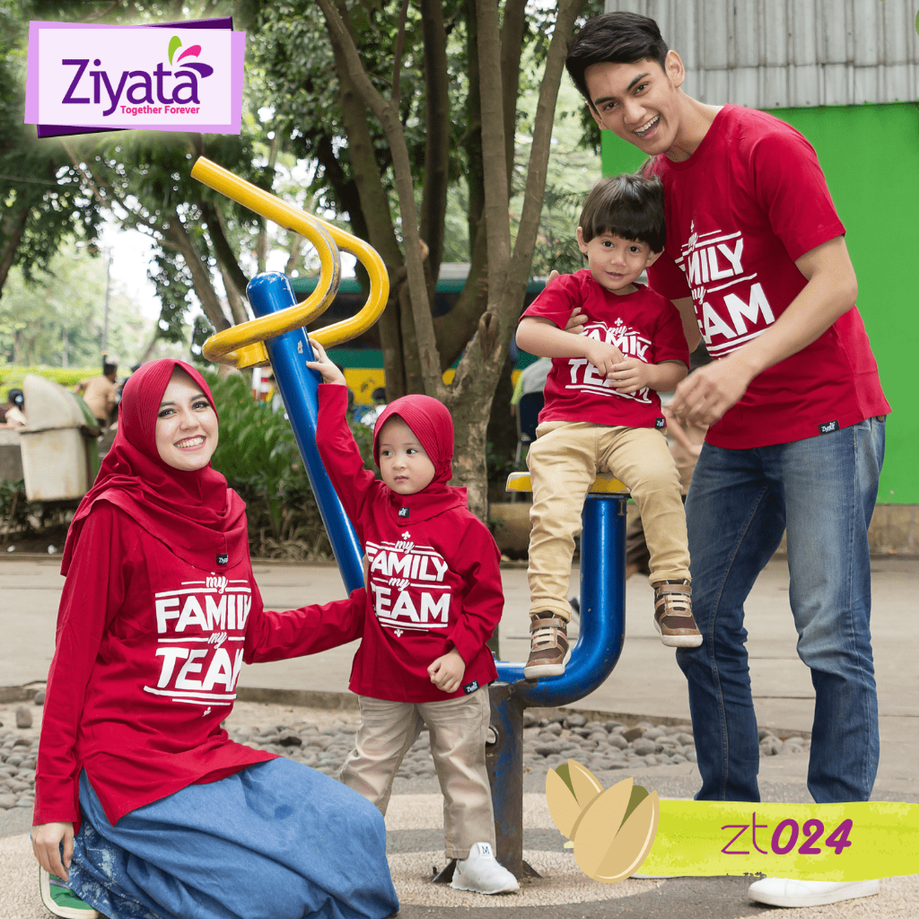 Ziyata - Baju Kaos Couple Seragam Keluarga Kombinasi Polos set family