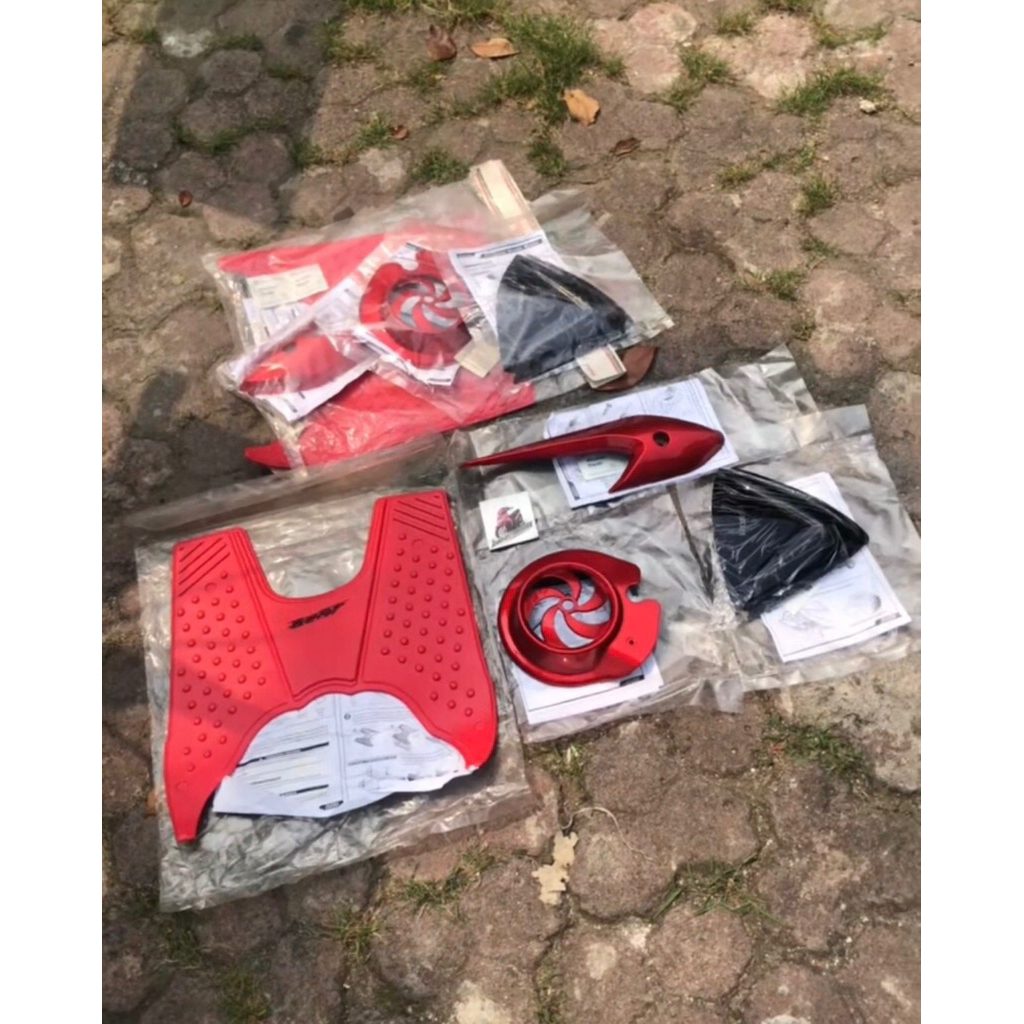 aksesoris accesoris beat karbu merah original ahm indonesia karpet beat karbu