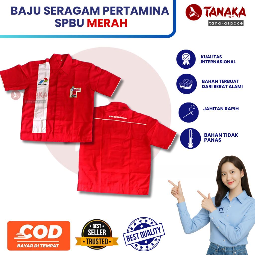 Baju Spbu Operator | Baju Spbu | Seragam Spbu Merah | Seragam Pertamina