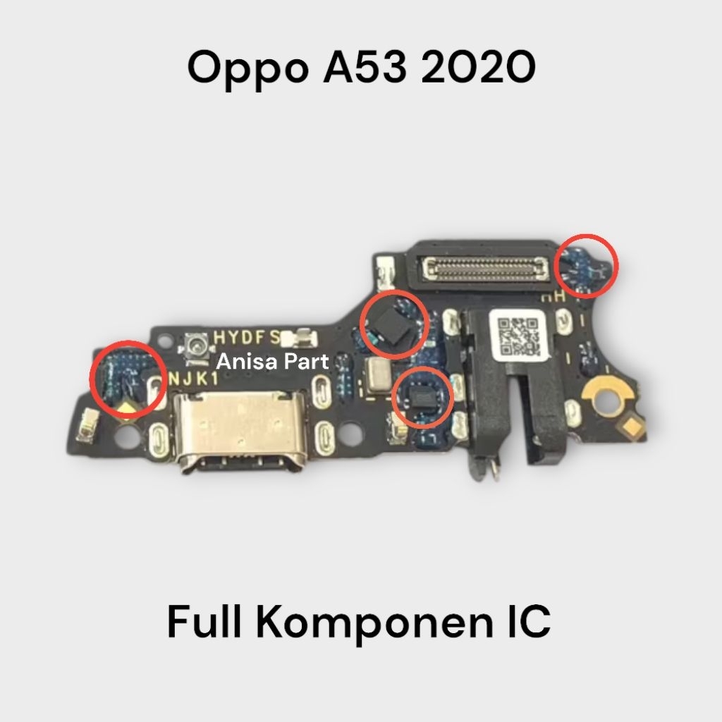 Papan Cas Konektor Cas Oppo A53 2020 Original Full Komponen Ic Board Charger Papan Cas Konektor Cas 