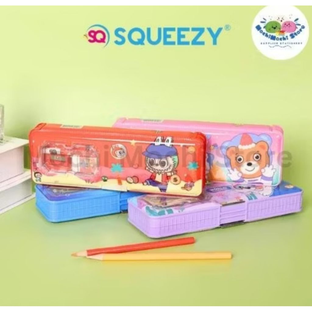 

KOTAK PENSIL SQUEEZE LENGKAP SET ISI PENSIL PENGHAPUS PENGGARIS RAUTAN