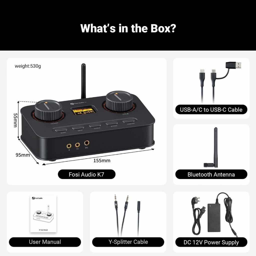 Audio Amplifier Headphone Hi-Fi Gaming DAC Bluetooth LCD Display