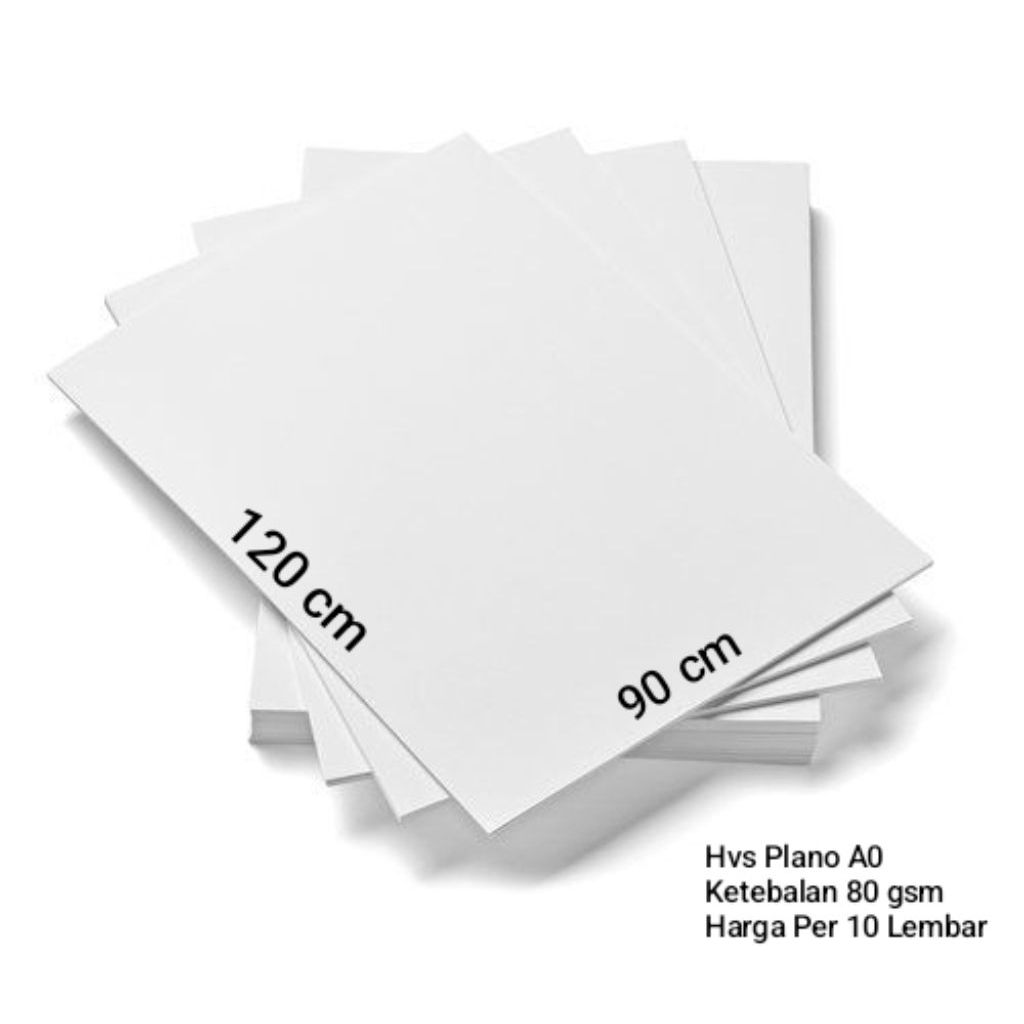 

Kertas HVS Putih Plano A0 90 CM x 120 CM ( 10 Lembar ) 80 gsm
