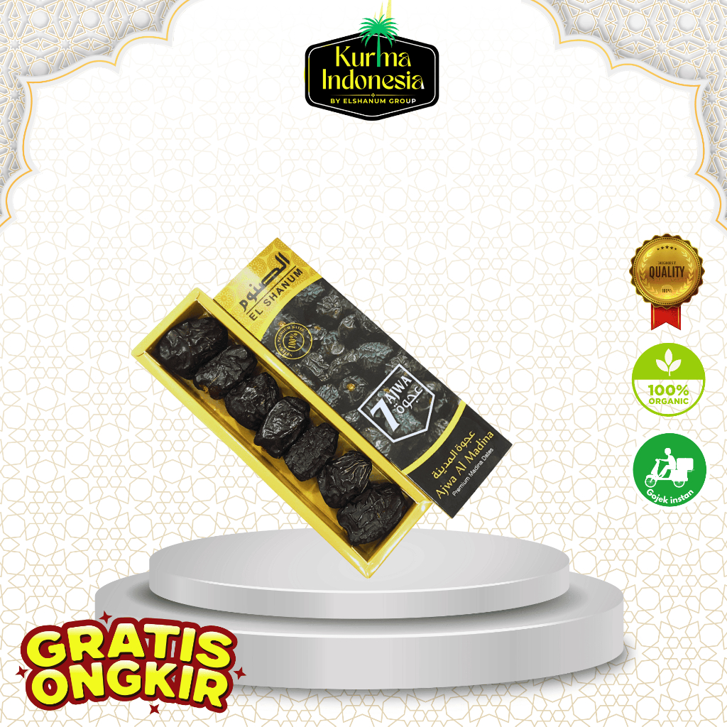 

Kurma Ajwa Elshanum 7 Butir - Kurma Ajwa Premium - Kurma Nabi