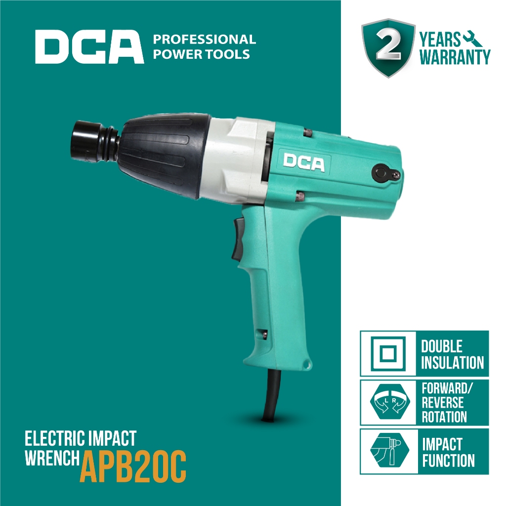 DCA Electric Impact Wrench / Kunci Impact Listrik / Mesin Pembuka Baut Mur 340Watt SQ 1/2" APB20C