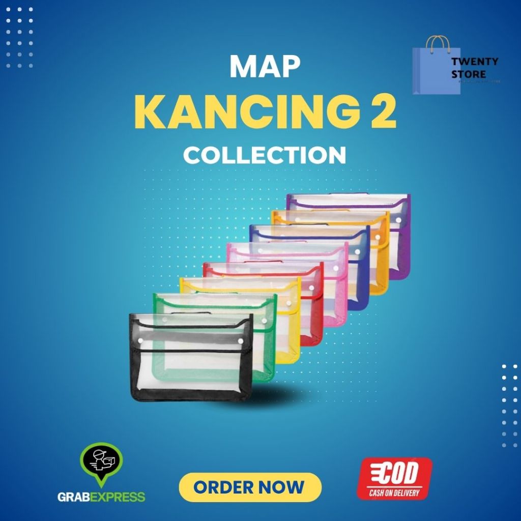 

MAP 2 Kancing / school bag plastik Uk. Folio