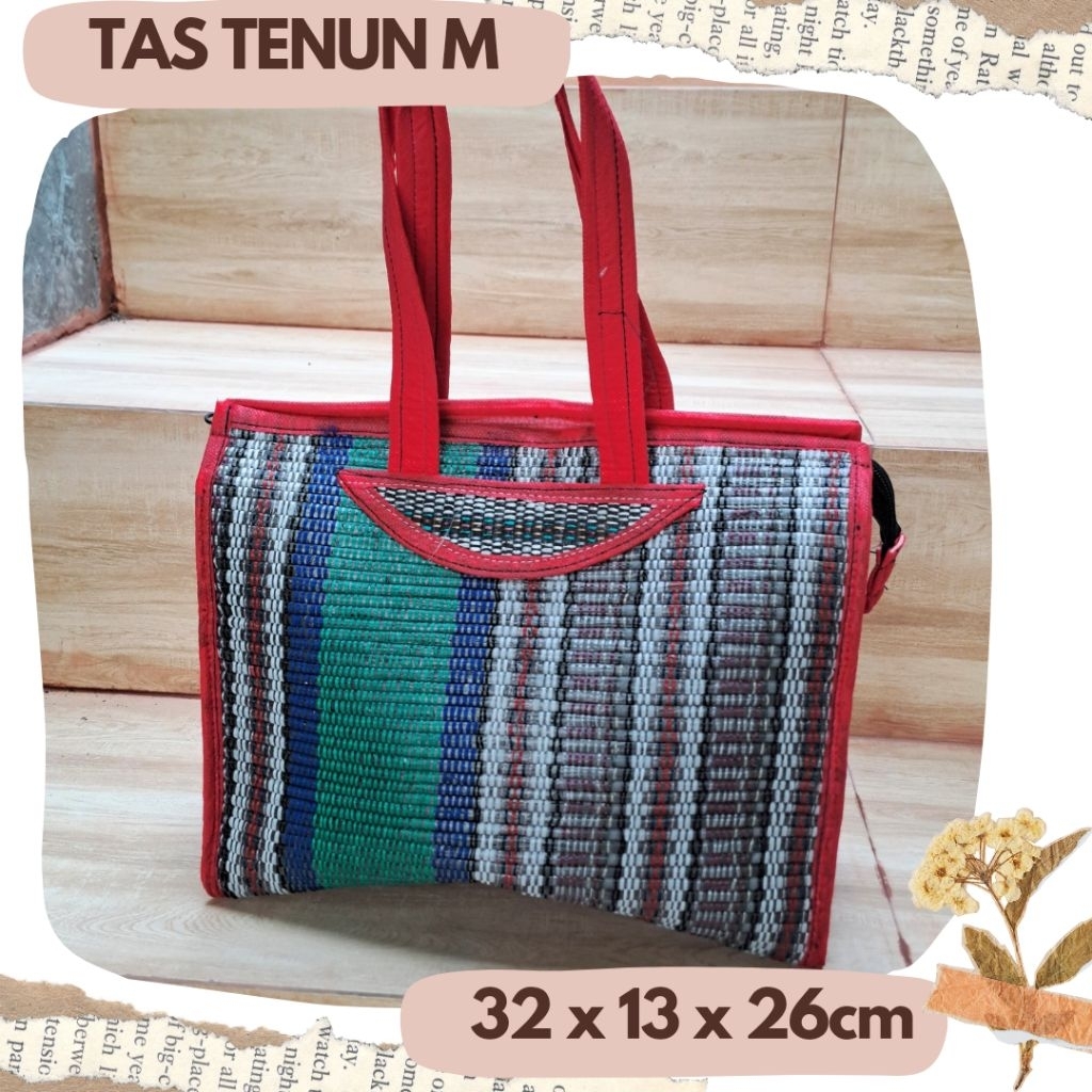 TAS ANYAMAN NGAWI - Tas Tenun Medium Kotak Nasi Belanja Hampers