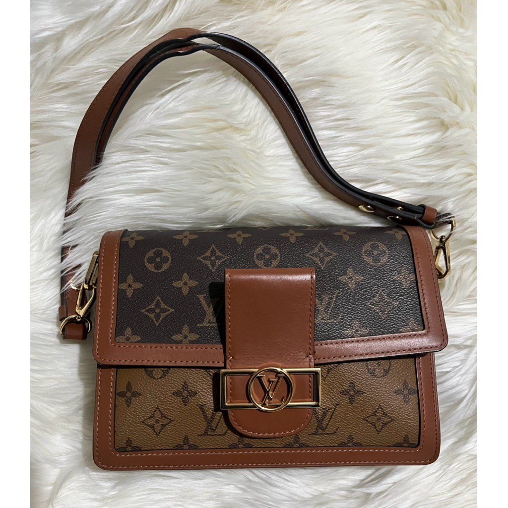 LV Dauphine Marron Marun Size MM Pristine