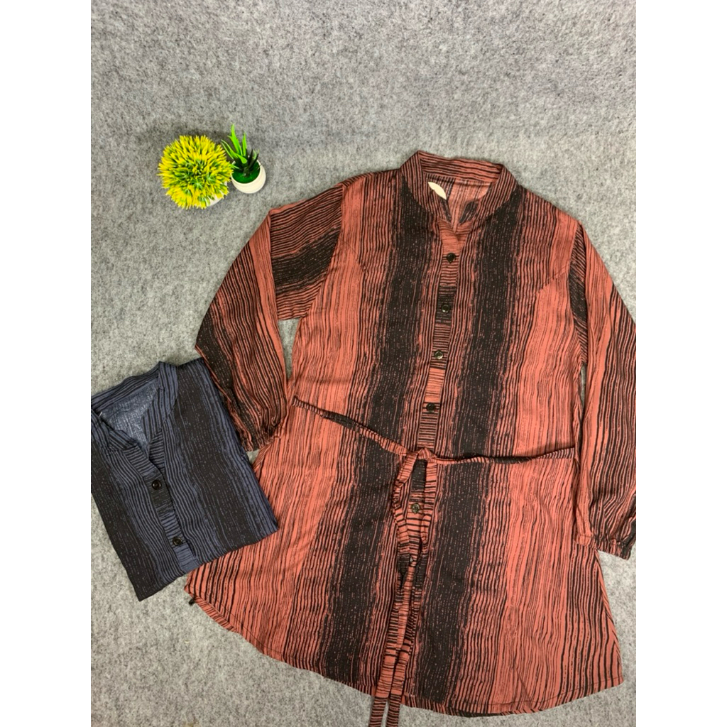 Tunik rayon motif garis dewasa