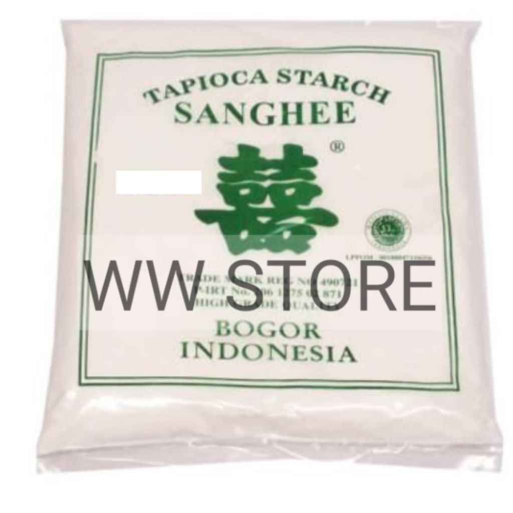

Tepung kanji tapioka BOGOR INDONESIA halal MUI SANGHEE High Grade Quality tapioca flour powder 500g