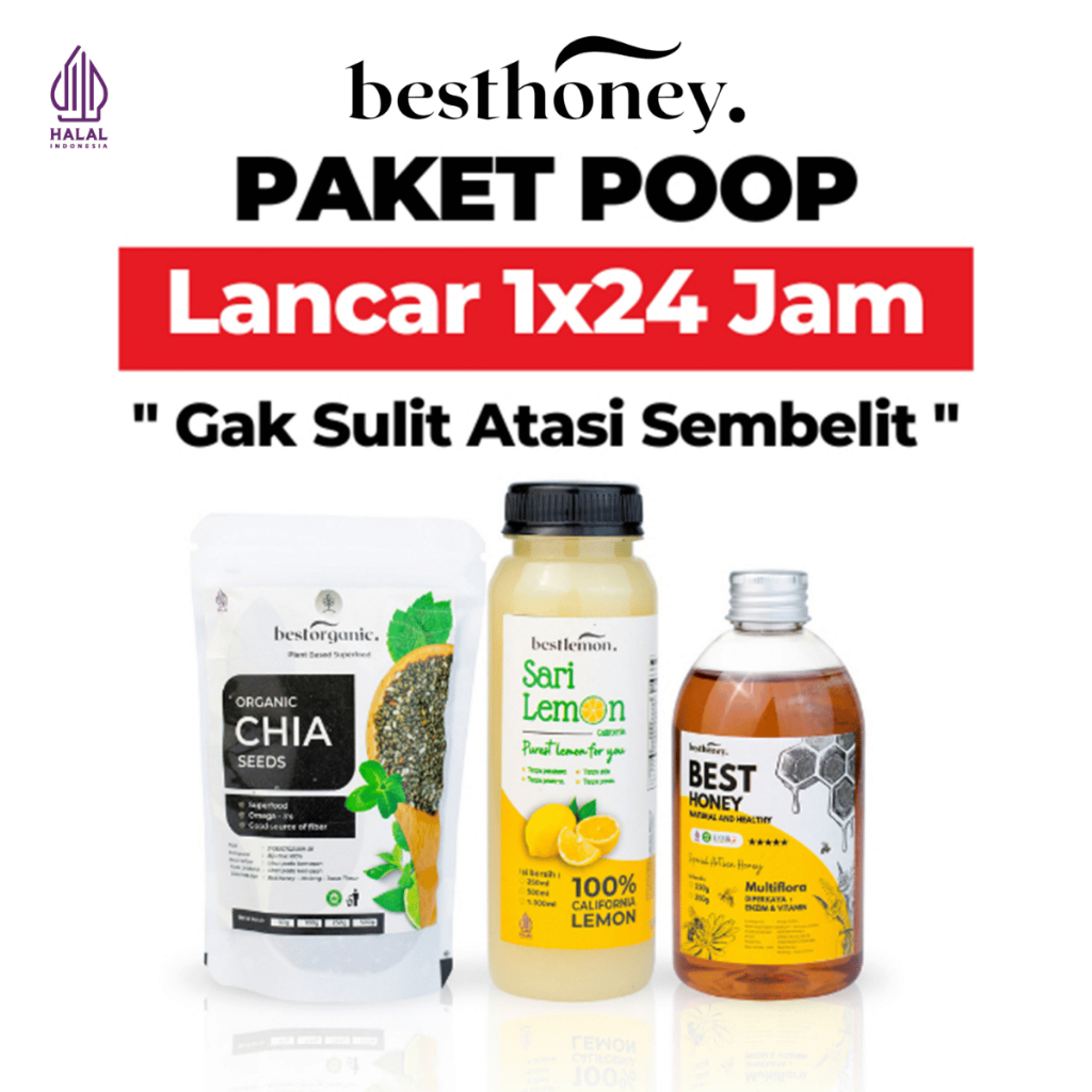 

Best Honey Paket POOP Sari Lemon Madu Chiaseed Lancar BAB 250ML