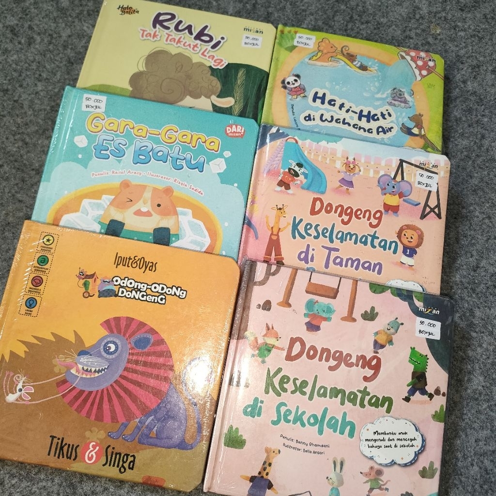 BUKU CERITA ANAK (BOARDBOOK) - RUBI TAK TAKUT LAGI; GARA-GARA ES BATU; HATI-HATI DI WAHANA AIR; DONG