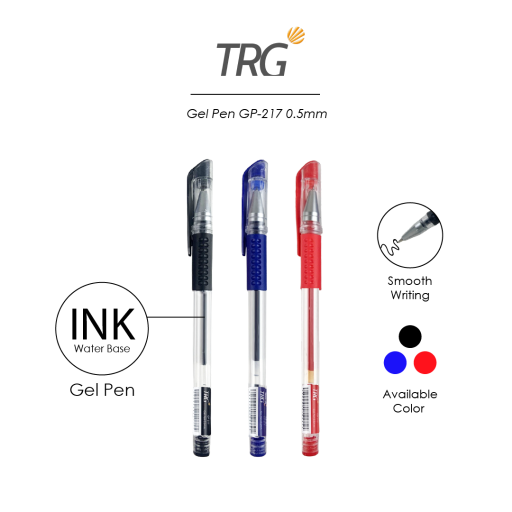 

TRG Gel Pen GP-217 0.5mm - Pulpen Bolpen Pena Gel Hitam Biru Merah 0,5 mm TRG