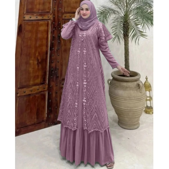 NEW Keinara Dress Baju Gamis Brokat Payet Jumbo ld 120 Mewah Model Terbaru 2026 Gamis Ibu Ibu Kondan