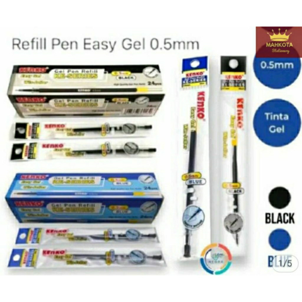 

Refill Pena Easy Gell Hitam/Easy Gell Biru 0.5 mm 1 kotak (24 pcs)