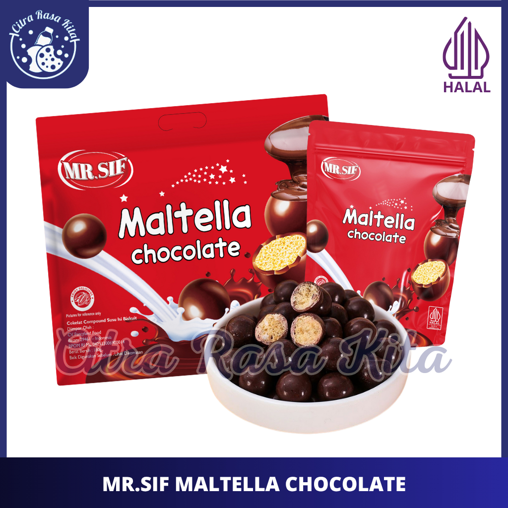 

Mr.Sif Maltella Coklat Compound Susu Isi Biskuit - Halal 60g & 160g