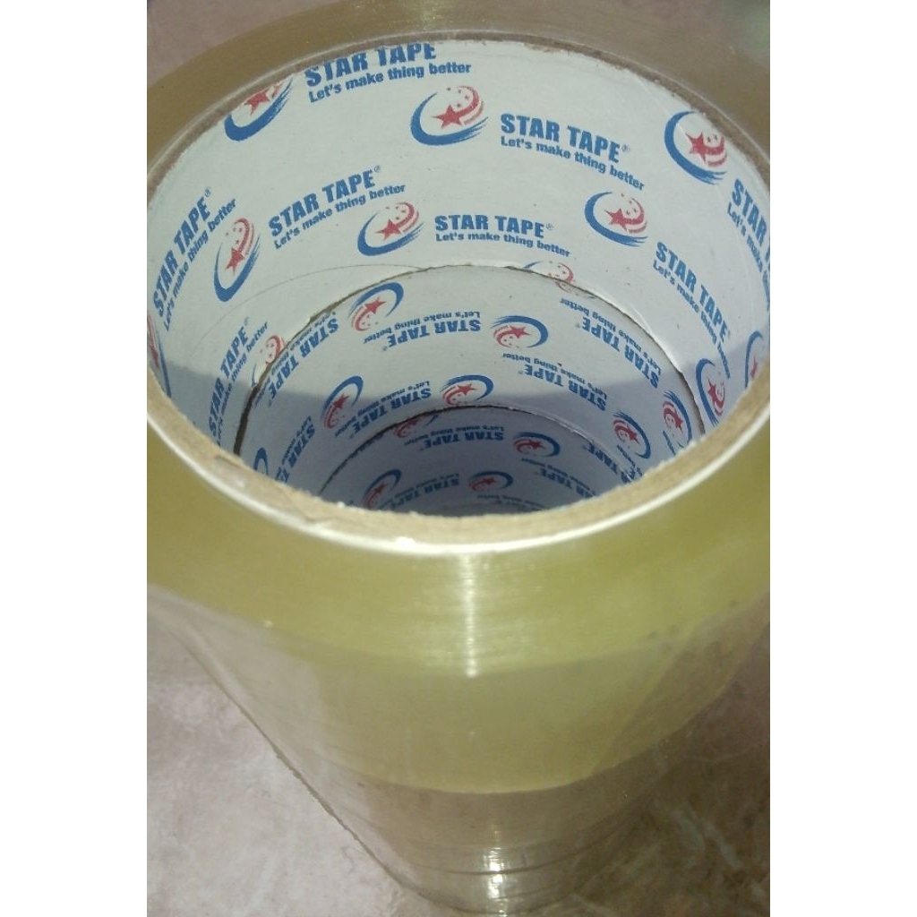 

Lakban Bening 100 yard BC x 45 mm Star Tape ( per 6 pcs)