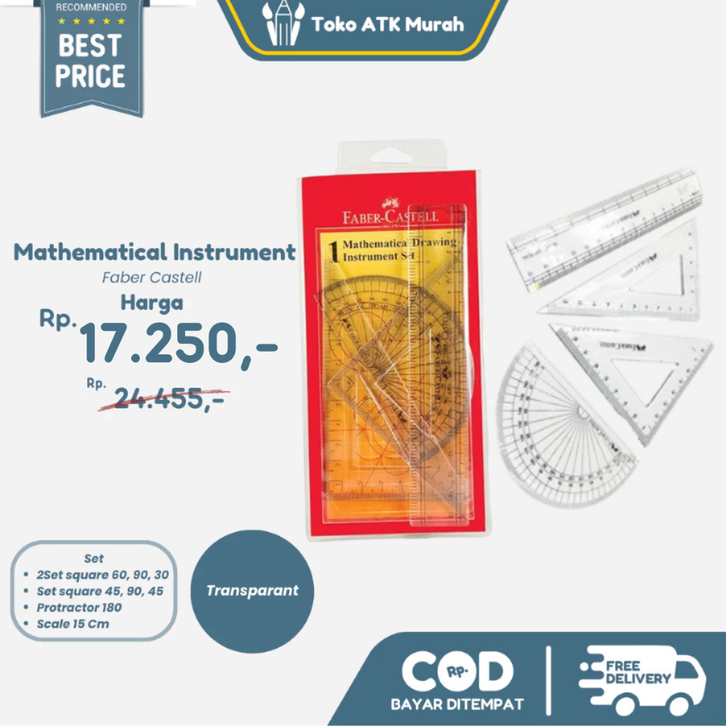 

Mathematical Drawing Instrument Faber Castell (Penggaris Matematika)