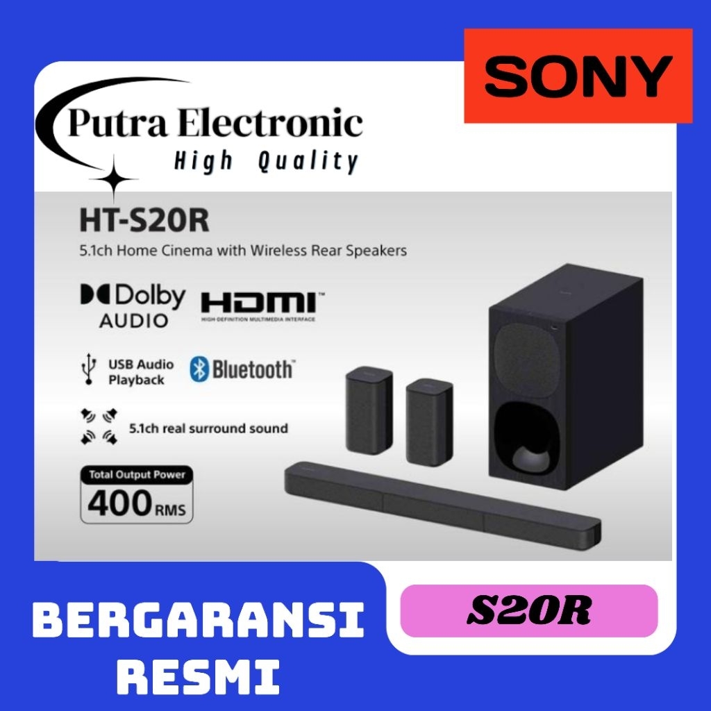 SONY SOUND BAR HT-S20R / HTS20R 5.1Chanel