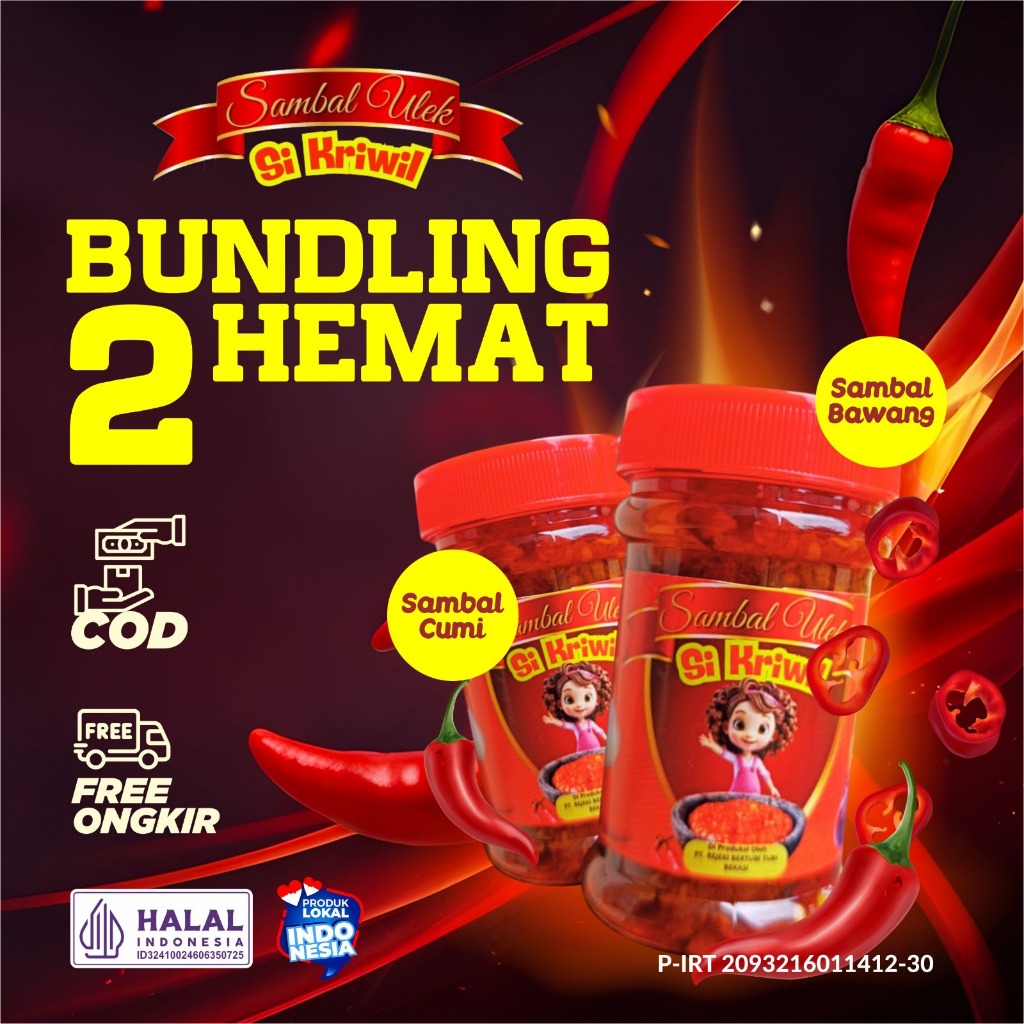 

BUNDLING 2PCS Paket Favorite si Kecil Kriwil (Sambal Cumi + Sambal Bawang)