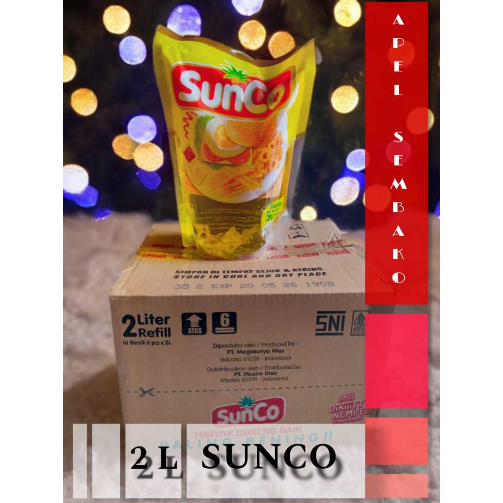 

1 Karton Sunco 2L (6 Pouch) – Minyak Goreng Terlaris