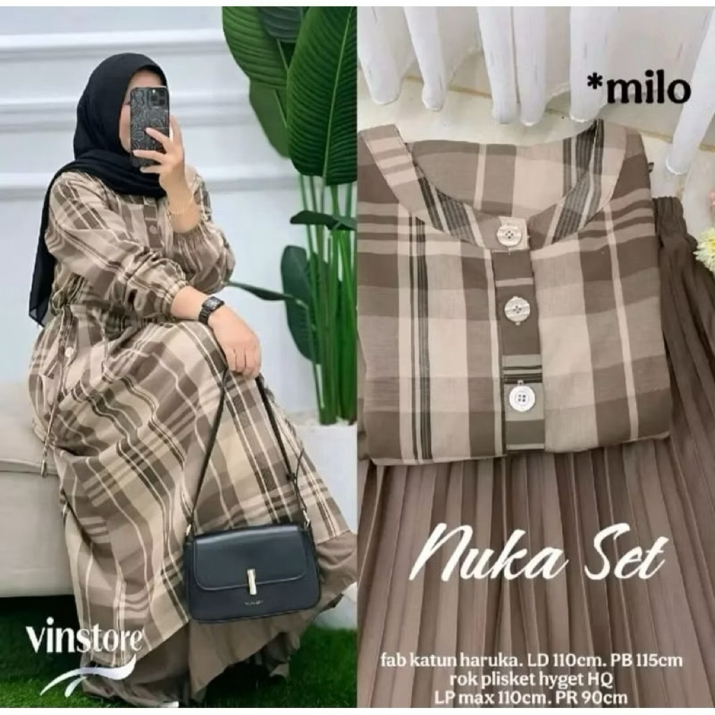 NUKA SET ROK KATUN HARUKA BUSUI /RIKA SET ROK TUNIK KATUN HARUKA