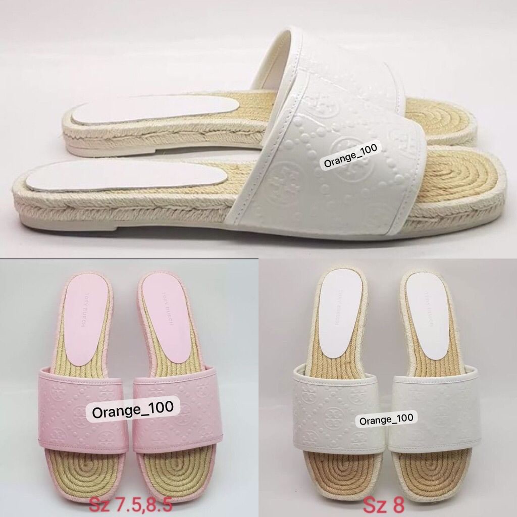 SANDAL WANITA TB T MONOGRAM ESPADRILLE SLIDE ORIGINAL