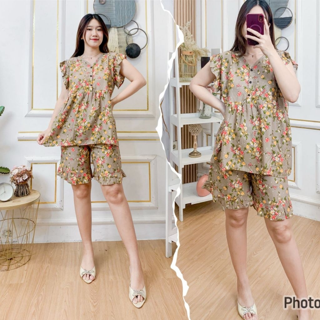 Setelan Zora Celana Pendek // Daster bali // Daster rayon bali